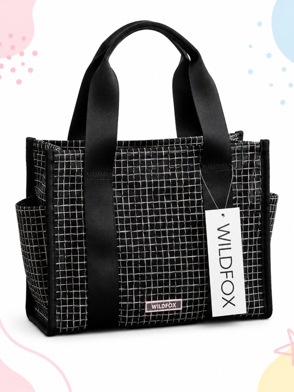 Wildfox Black and White Check Canvas Tote